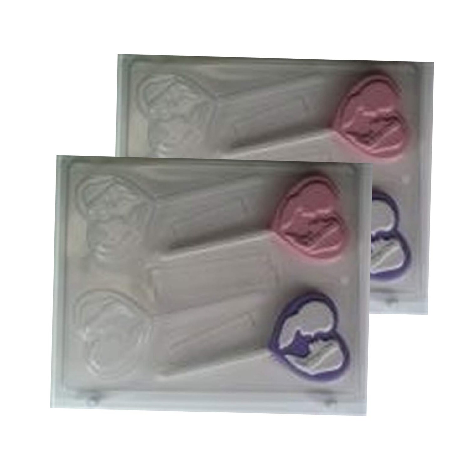 Bride &#x26; Groom Heart Sucker Mold