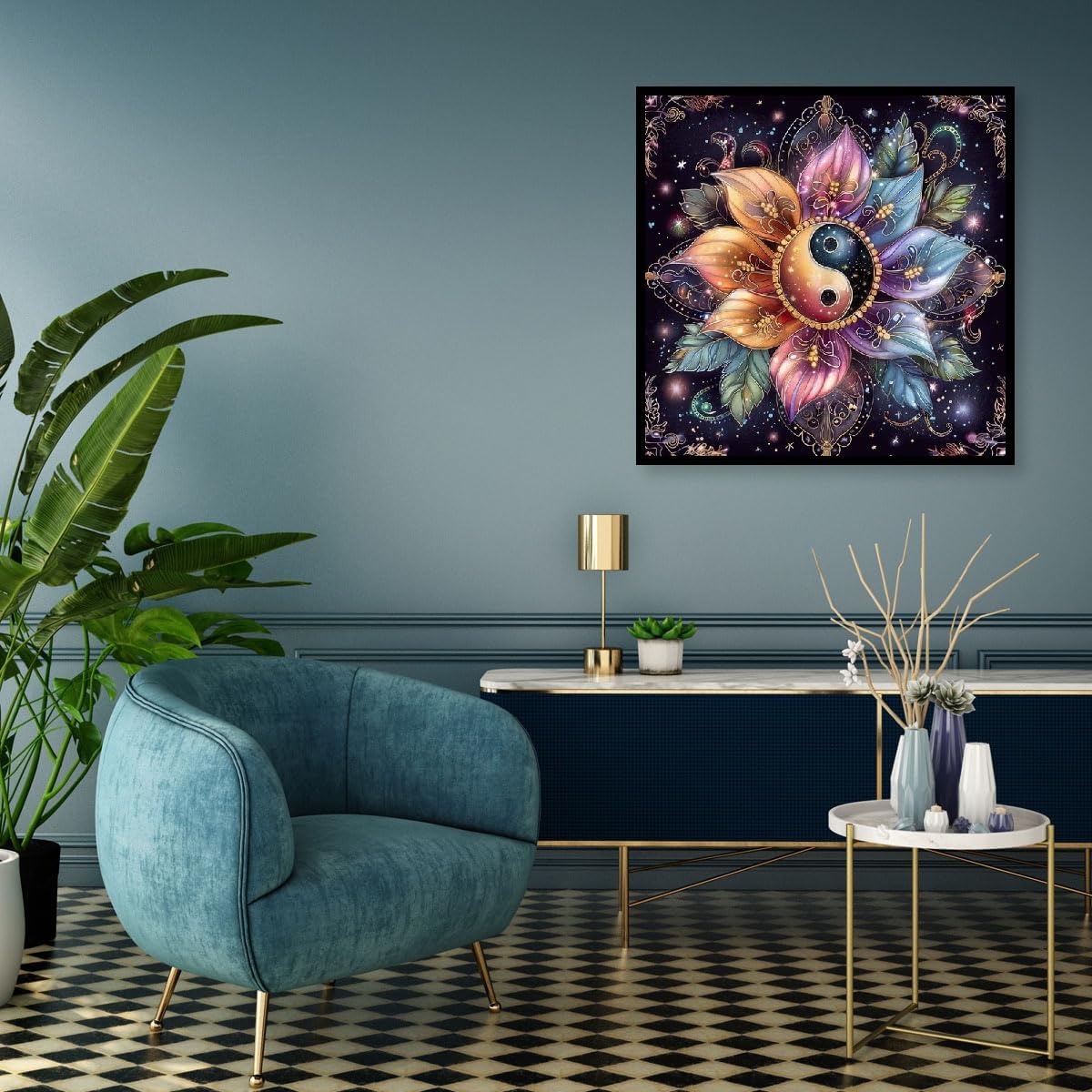 Mandala Diamond Painting Kit for Adults – 12x12 in, Full Drill 5D