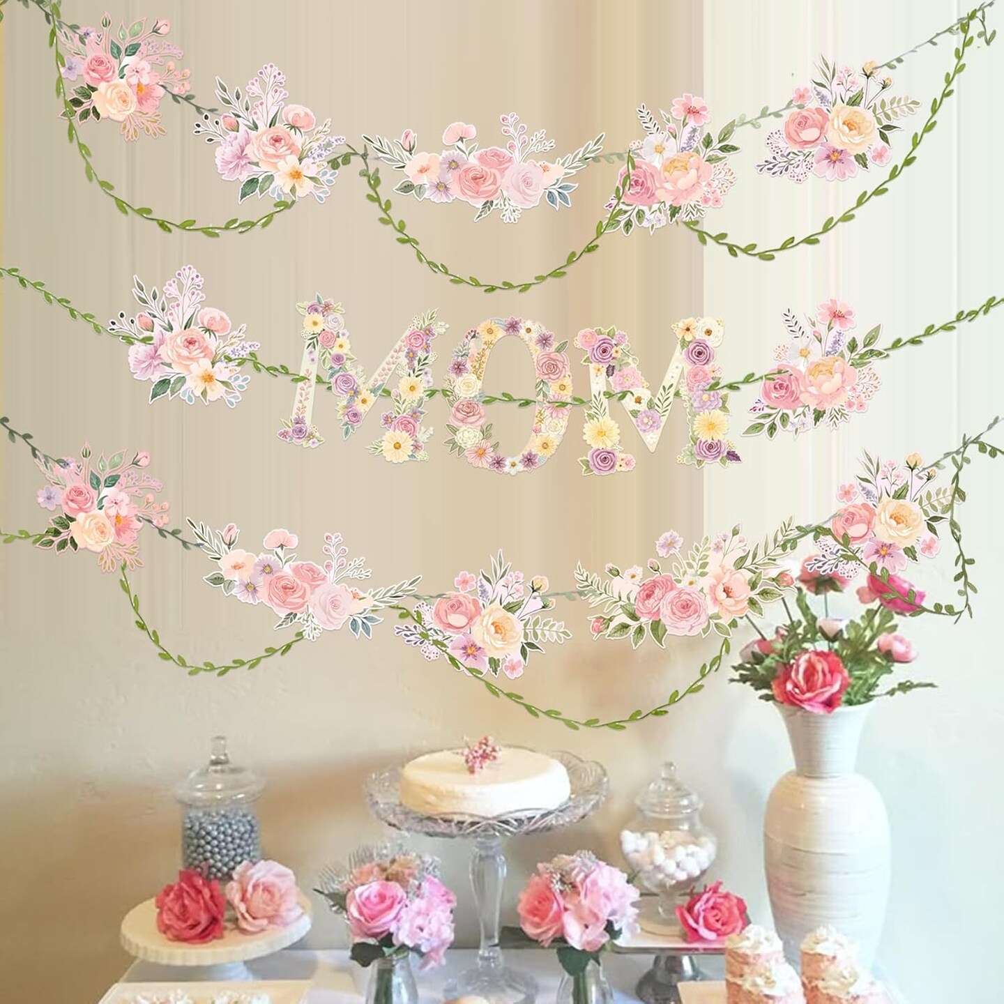 Vintage Floral Mom Banner Mother&#x27;s Day