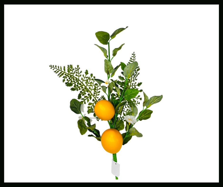 24" Artificial Mixed Greenery Lemon Spray - Fresh and Vibrant Accent-EC8265