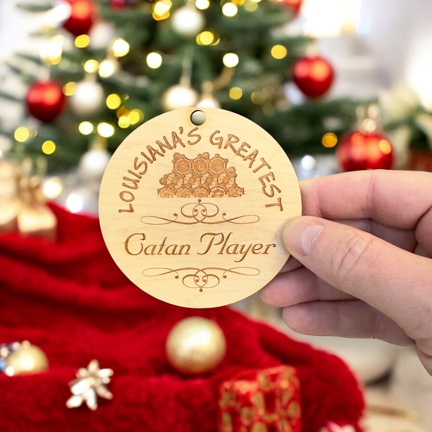 Louisiana&#x27;s Greatest Catan Player - Ornament - Raw Wood