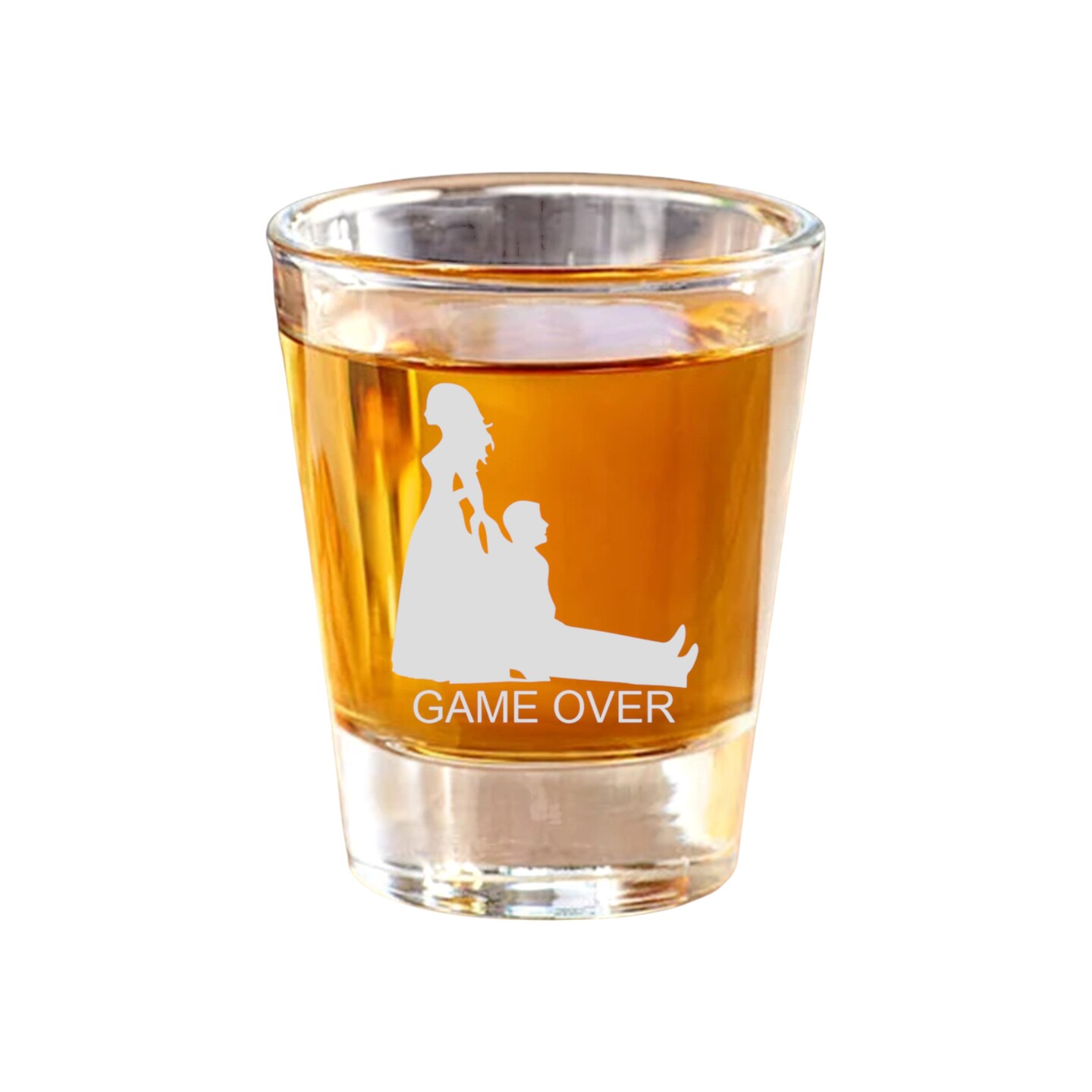 2oz Game Over Shot Glass Wedding Groomsman gift