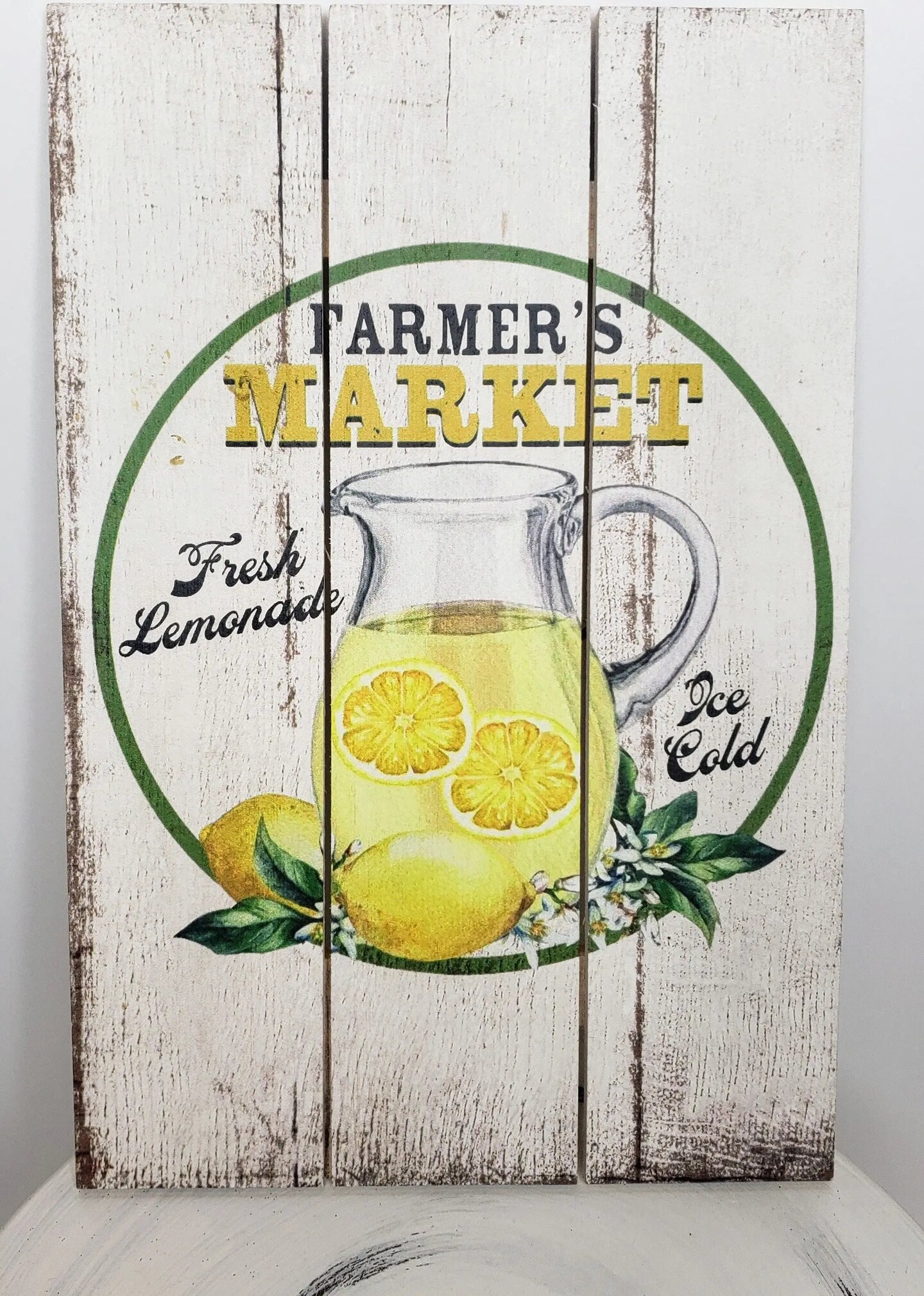 "Farmers Market Fresh Lemonade Ice Cold" Wooden Sign with Rope-CM2130