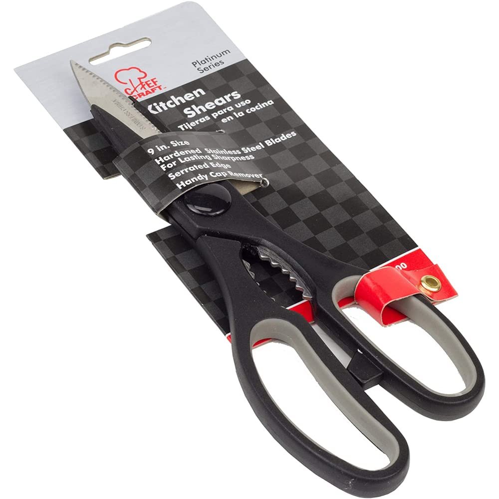 Chef Craft 9&#x22; Long All-Purpose Kitchen Shears 2-Pack, Dishwasher Safe Stainless Steel Blade