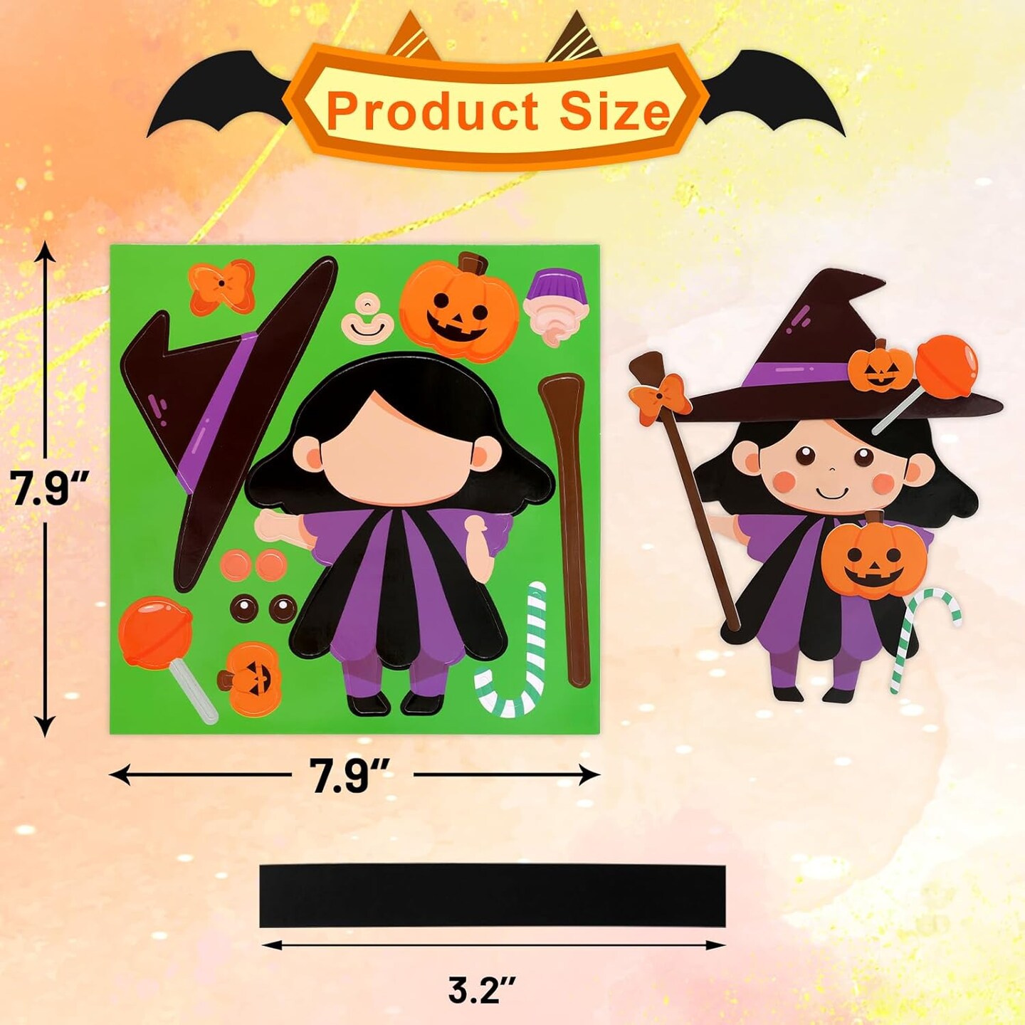 12 Sets -Halloween Crafts for Kids Make Your Own Character Foam