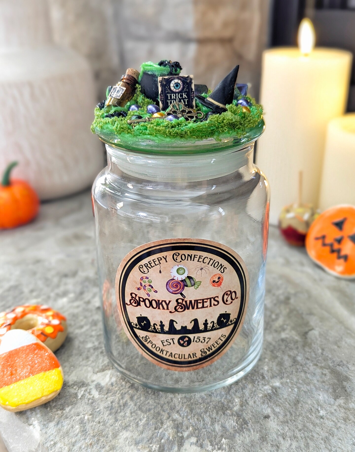 Wizard Halloween kitchen candy jar decoration, Witch Theme Candy ...