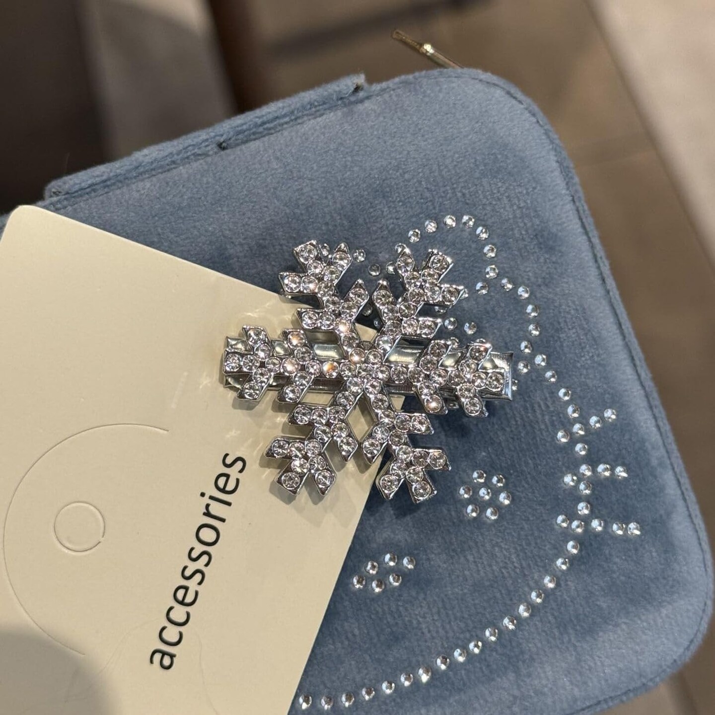 10 Pcs Sparkly Rhinestone Snowflake Hair Clip Hair Barrettes