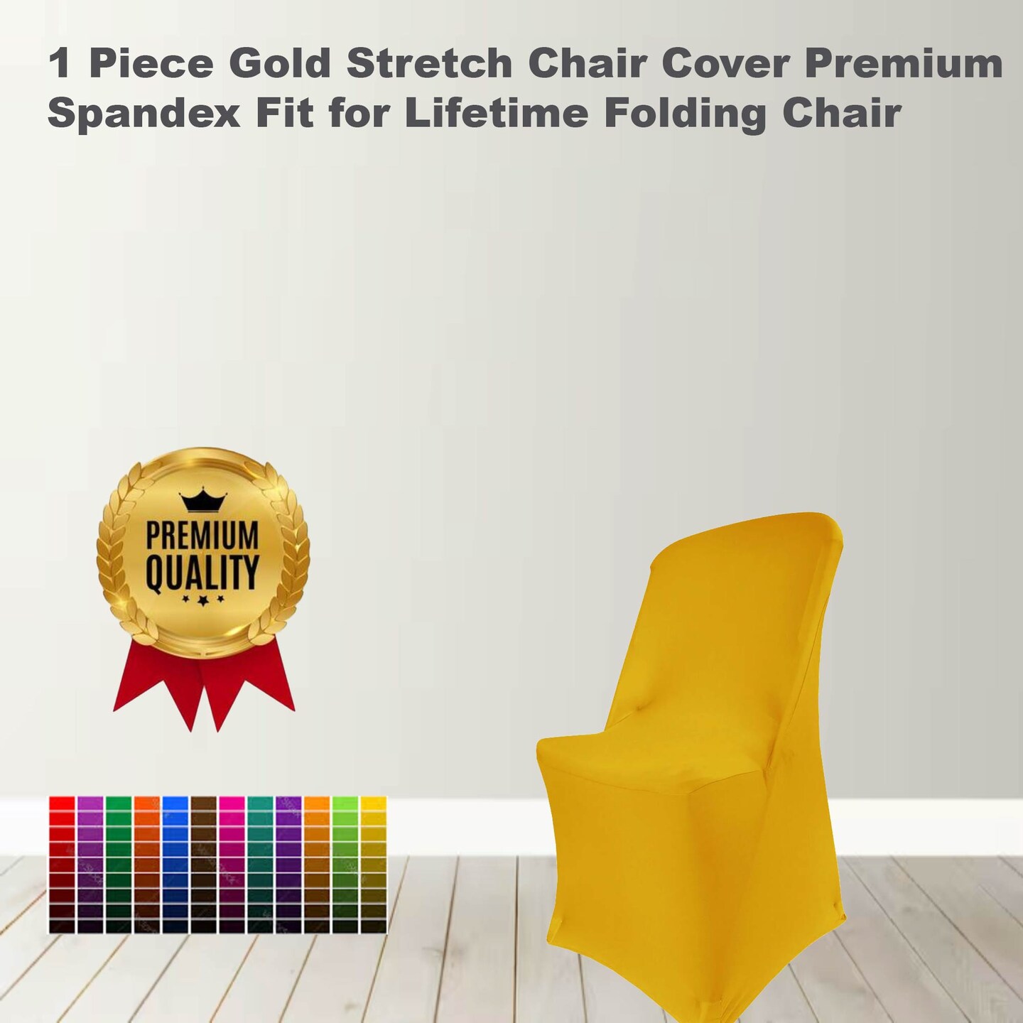 Piece Gold Stretch Chair Cover Premium Spandex Fit for Lifetime Folding  Chair