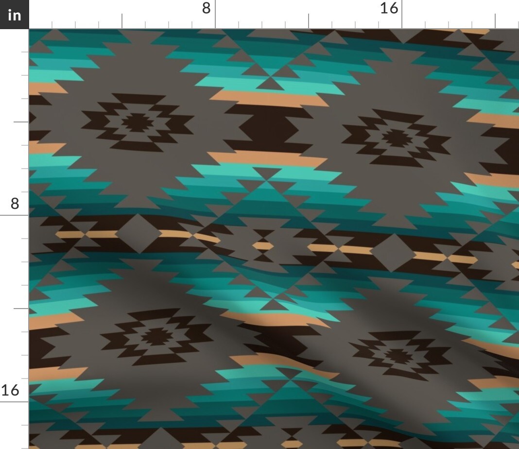 Tribal Southwest Southwestern American Custom Printed Fabric by Spoonflower Various Fabrics by the Yard or Fat Quarter