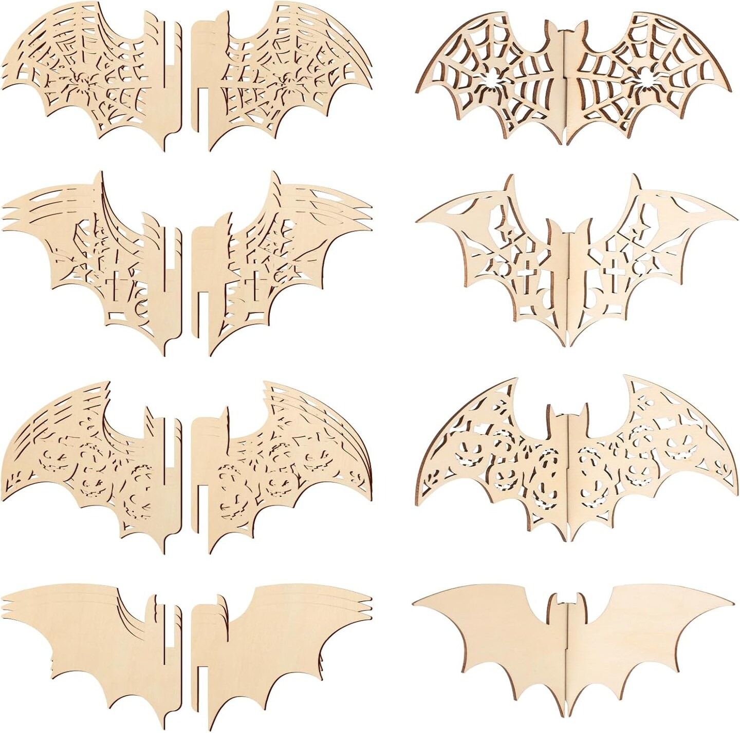 DIY 3D Halloween Bats Wood Crafts to Paint