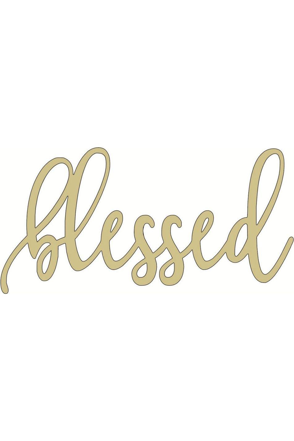 Blessed Script Word Wood Cutout - Unfinished Wood