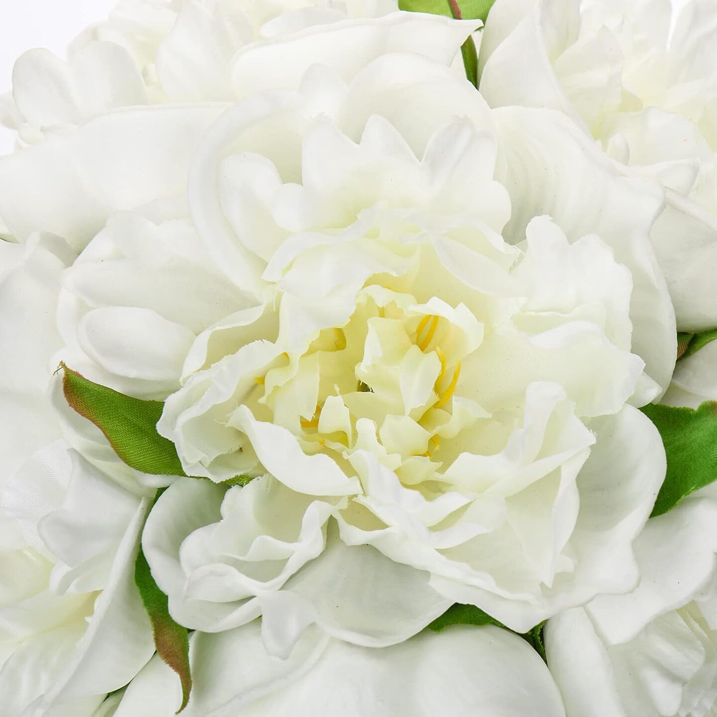 Fake Flowers White Peonies Artificial Flowers Faux Flowers with Vase Peony Silk Flower Arrangements in Glass Vase with Faux Water for Home Decor Bathroom Table Centerpiece Shelf Decorations
