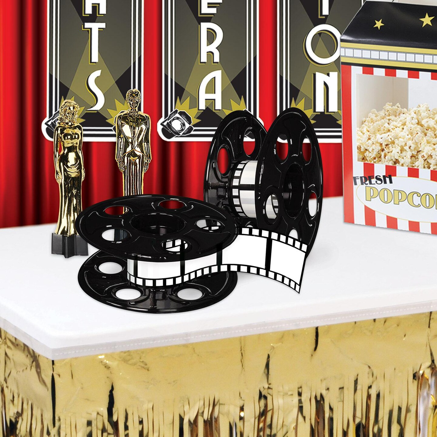 12 Pack Beistle Movie Reel with Filmstrip Party Centerpiece