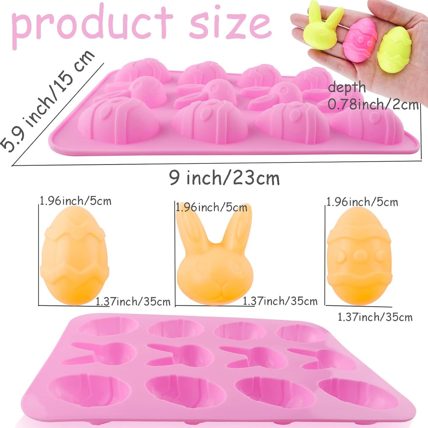 Easter Egg Silicone Bunny Silicon Molds for Chocolate 4 Packs Egg Shaped Mold Baking Pan Resin Cake Chocolate Mold Silicone Candy Pan for Easter Party