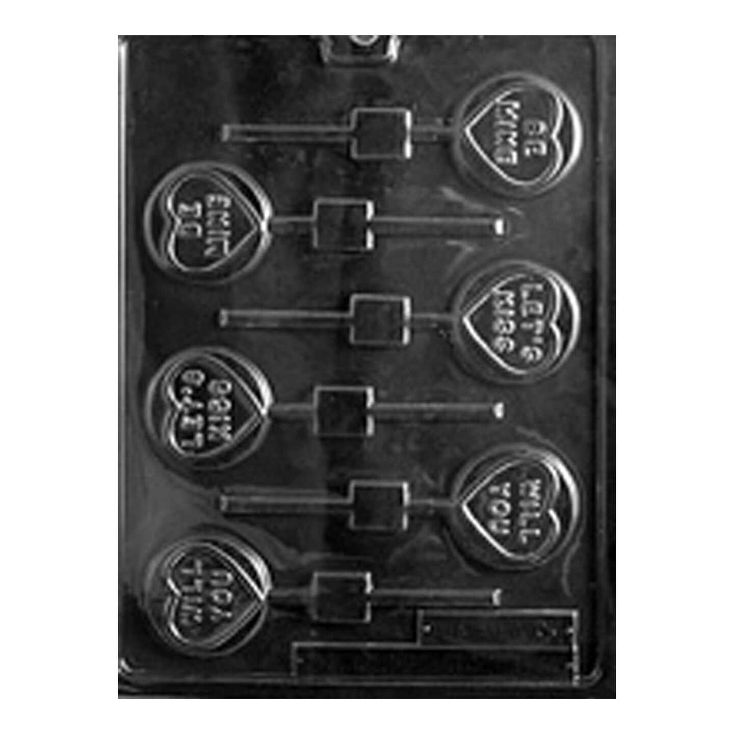 Will You Be Mine Let&#x27;s Kiss Lolly Chocolate Mold