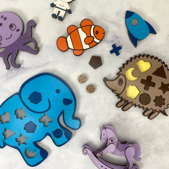 Basswood Colored Wood 12x12 inches Sheets, 1/8th, Thicknesses, Glowforge Diode Ready, 9 or 17 Different Colors Included