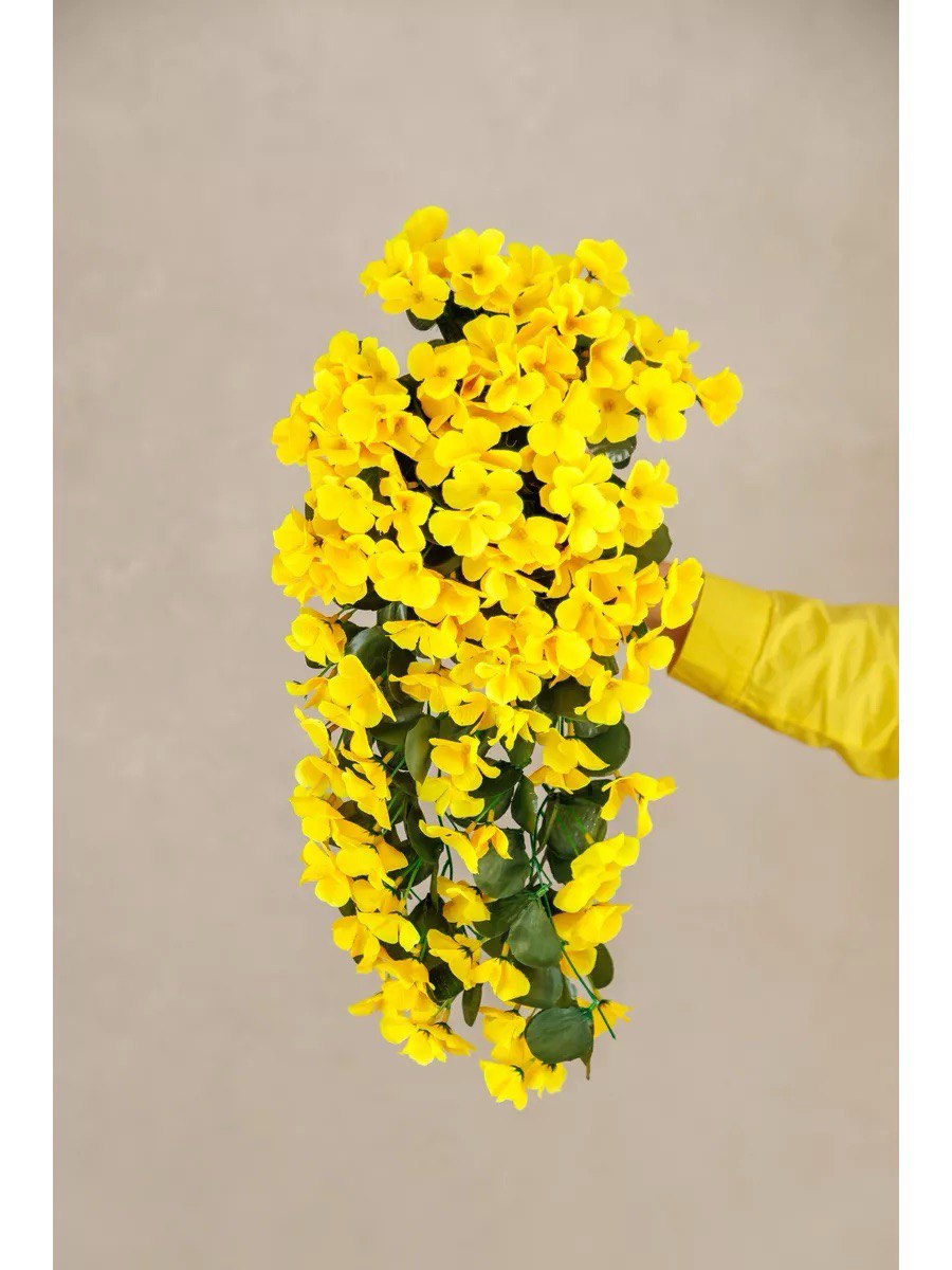Artificial Hanging Flowers Plants for Outdoor Spring Decoration Silk Violet Vines for Outside Summer Decoration Purple Orchid Fake Flowers Porch Planter Balcony