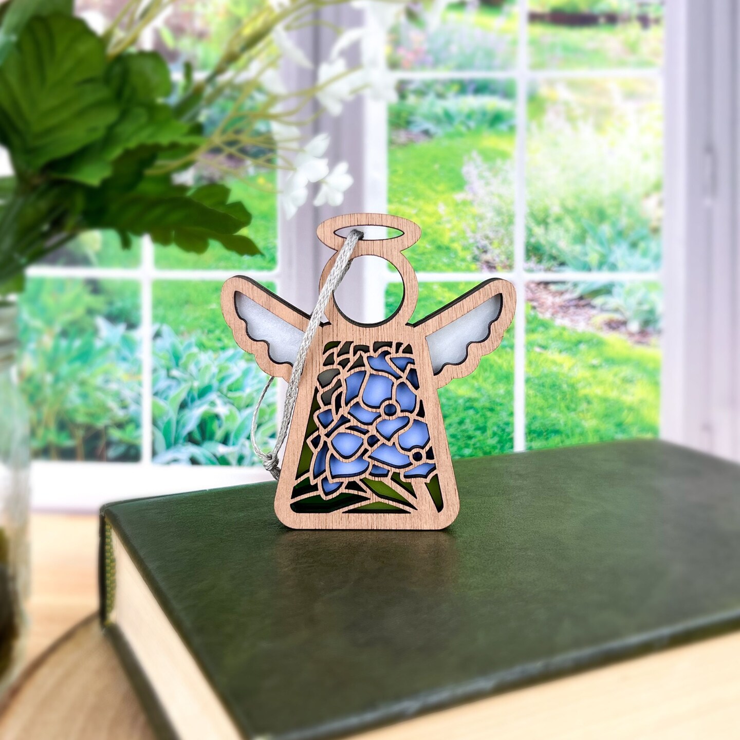 3.5&#x22; (H) Hydrangea Ornament - Handcrafted in Texas - Mother&#x27;s Angels&#xAE; Figurine - Mother&#x27;s Day Gifts