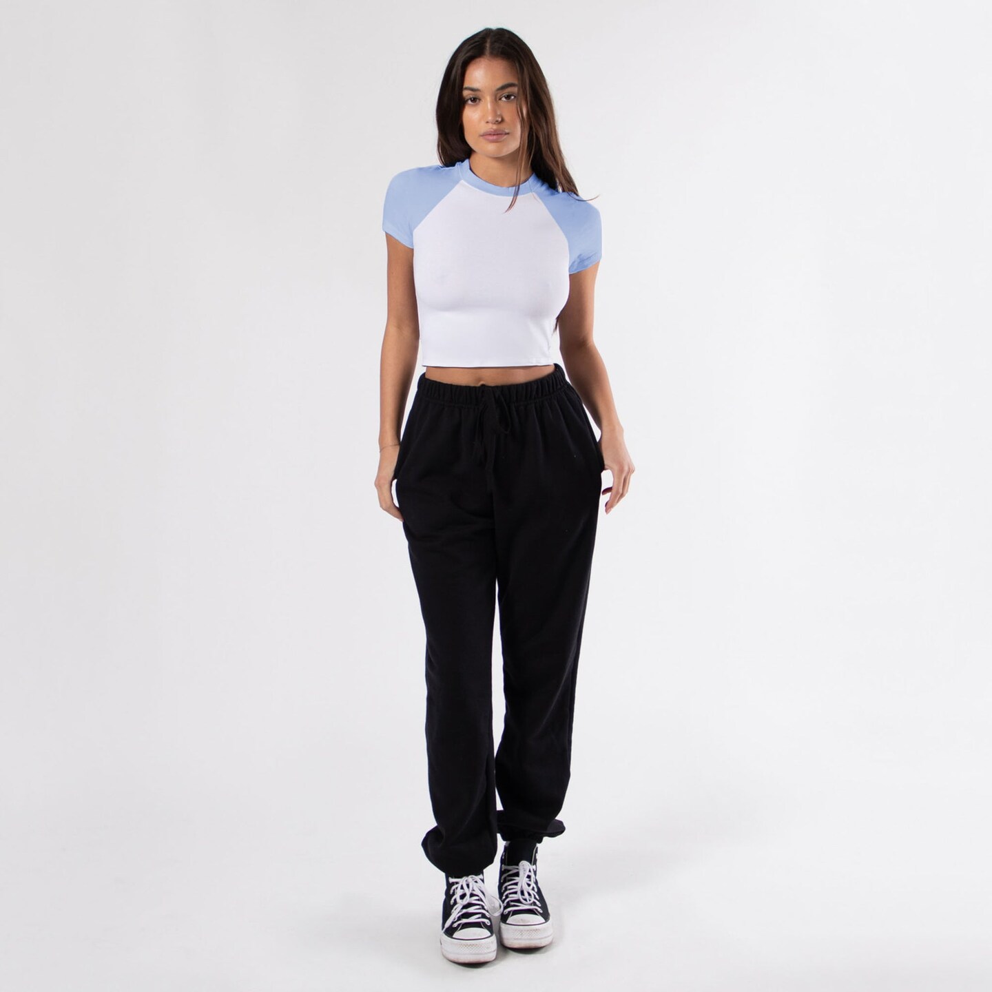 Women&#x27;s Raglan Crewneck Short Sleeve Baby Tee