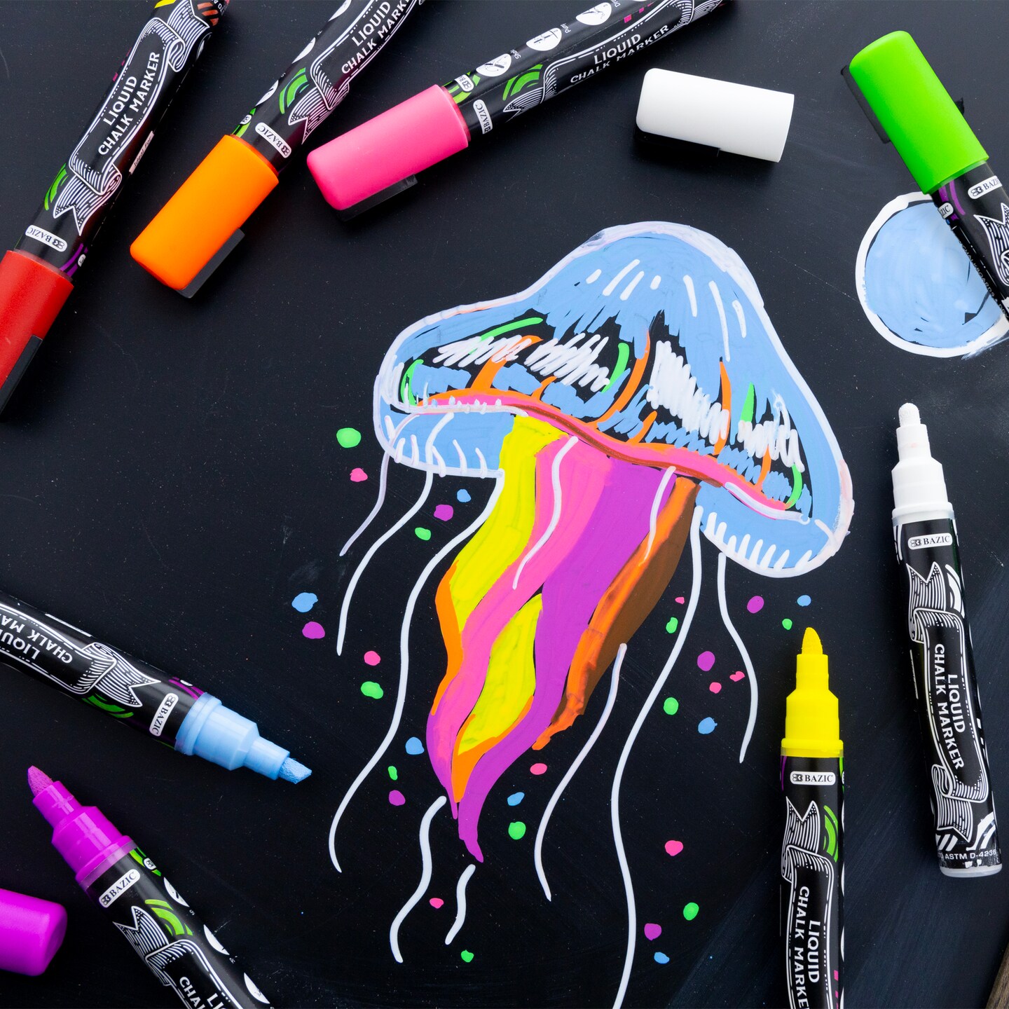 BAZIC Color Liquid Chalk Markers