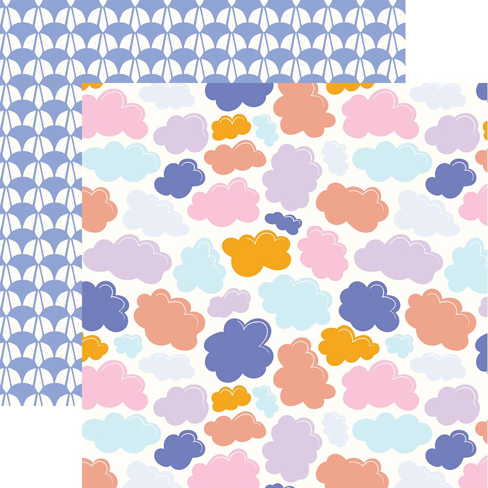Rainbow &#x26; Clouds Pattern 12 x 12 Scrapbook Paper Set