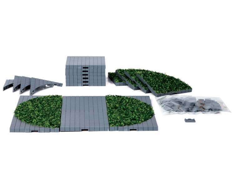 LEMAX Plaza System (Grey, Round Grass) - 24 Pcs #64108