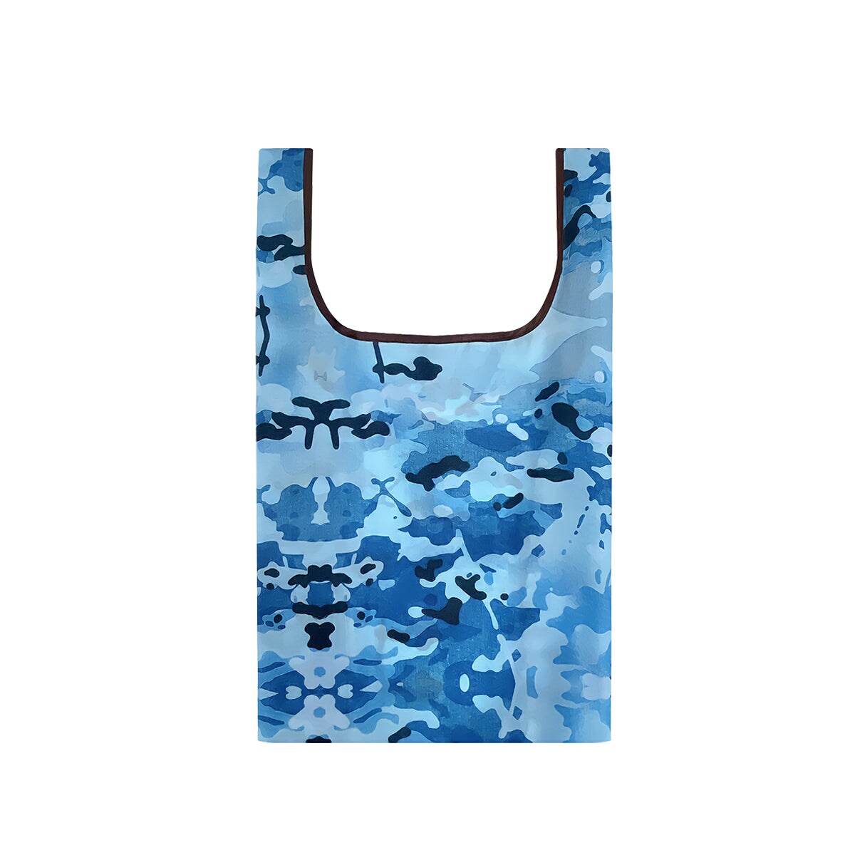 Wrapables Small JoliBag Nylon Reusable Grocery Bag, 2 Pack, Camouflage Blue