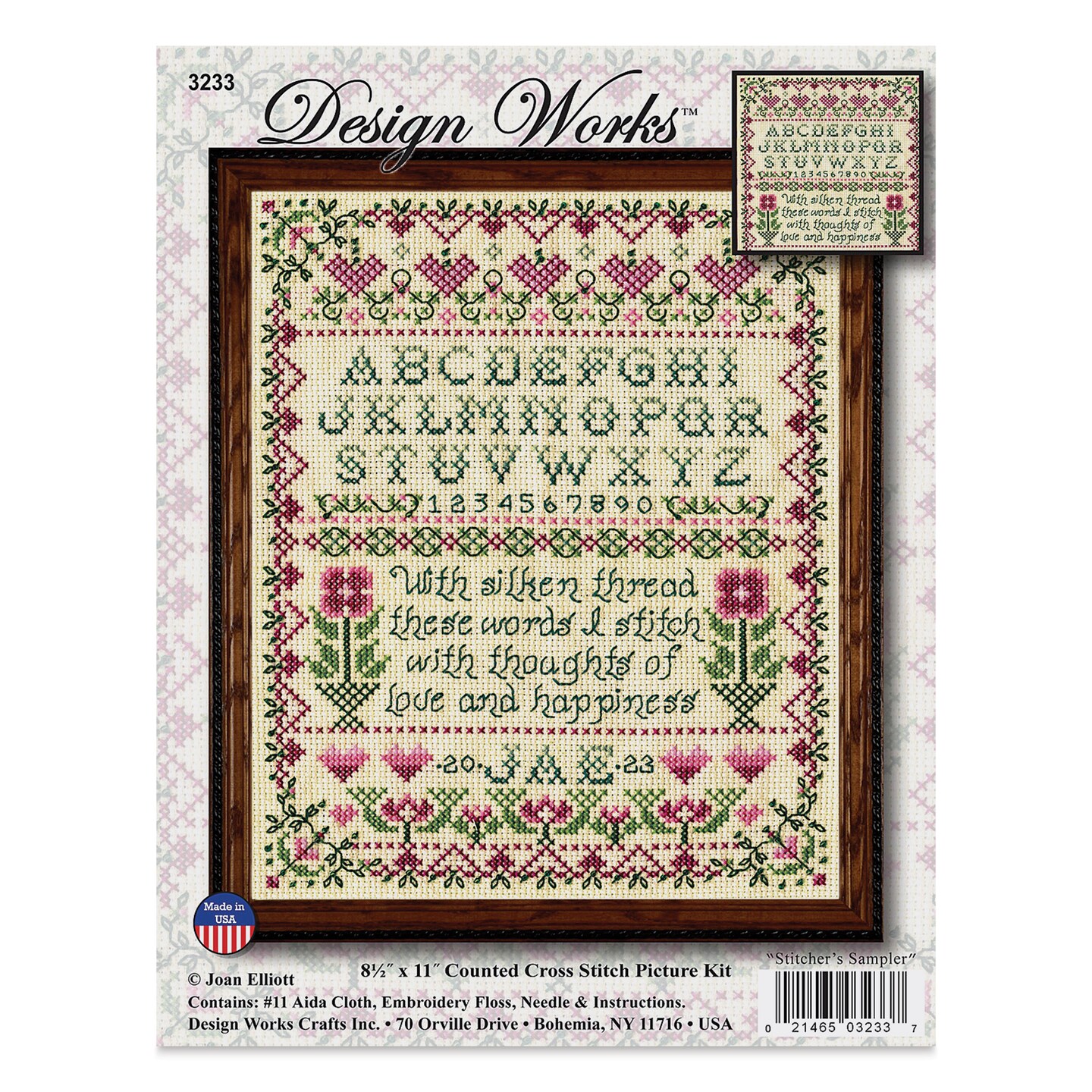 Design Works Counted Cross Stitch Kit - Stitcher Sampler, 8-1/2&#x22; x 11&#x22;