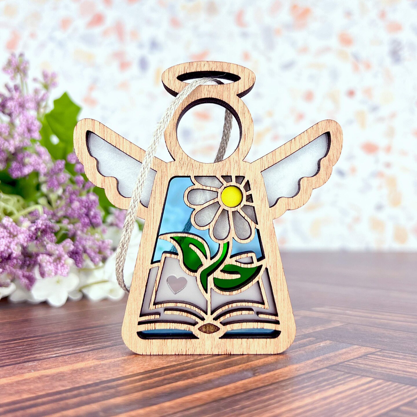 3.5&#x22; Book Lovers Ornament - Handcrafted in Texas - Mother&#x27;s Angels&#xAE; Figurine - Mother&#x27;s Day Gifts