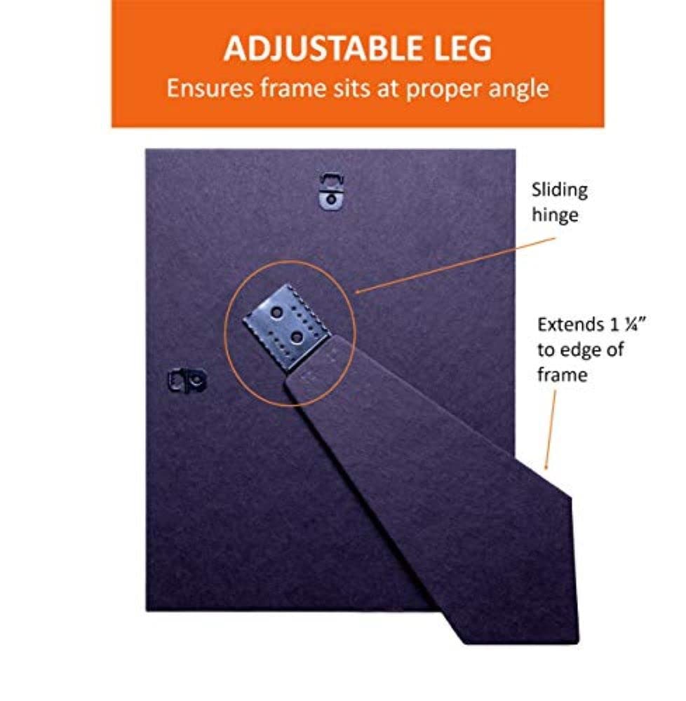 Adjustable DIY Easel Backs | 8&#x22; x 10&#x22; Solid Black Cardboard Back | Fits Most Photo Frames | 4-Pack I USA Designed and Made