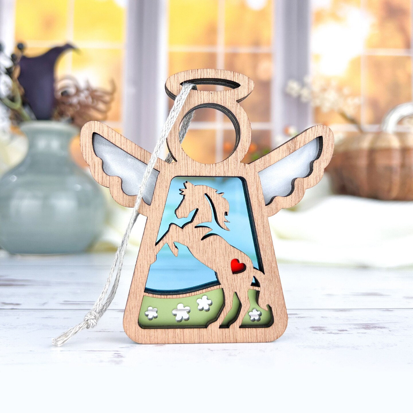 3.5&#x22; Horse Ornament - Handcrafted in Texas - Mother&#x27;s Angels&#xAE; Figurine - Mother&#x27;s Day Gifts
