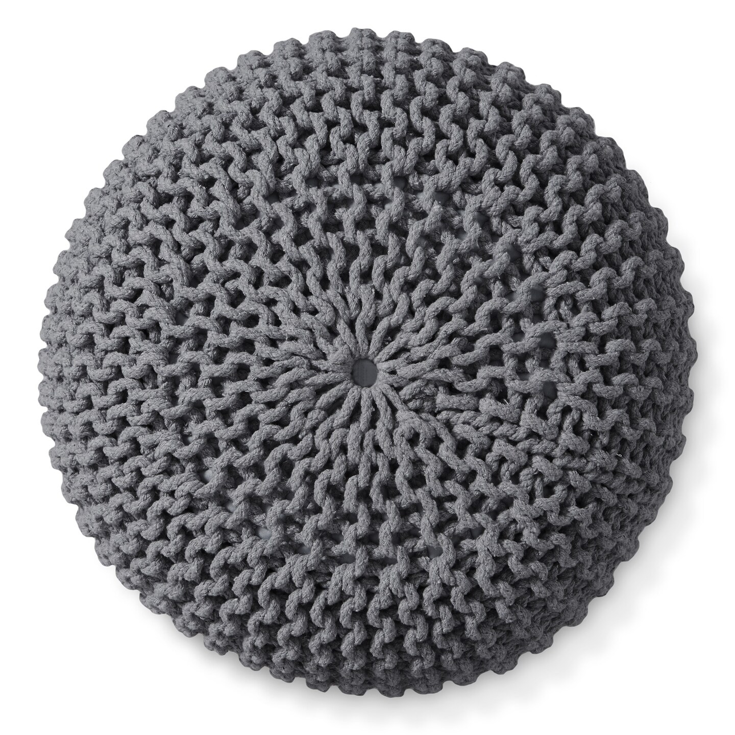 Casafield Pouf Ottomans, Cotton Knit Foot Stools, Boho Floor Pouffes for Living Room, Bedroom, Home Office