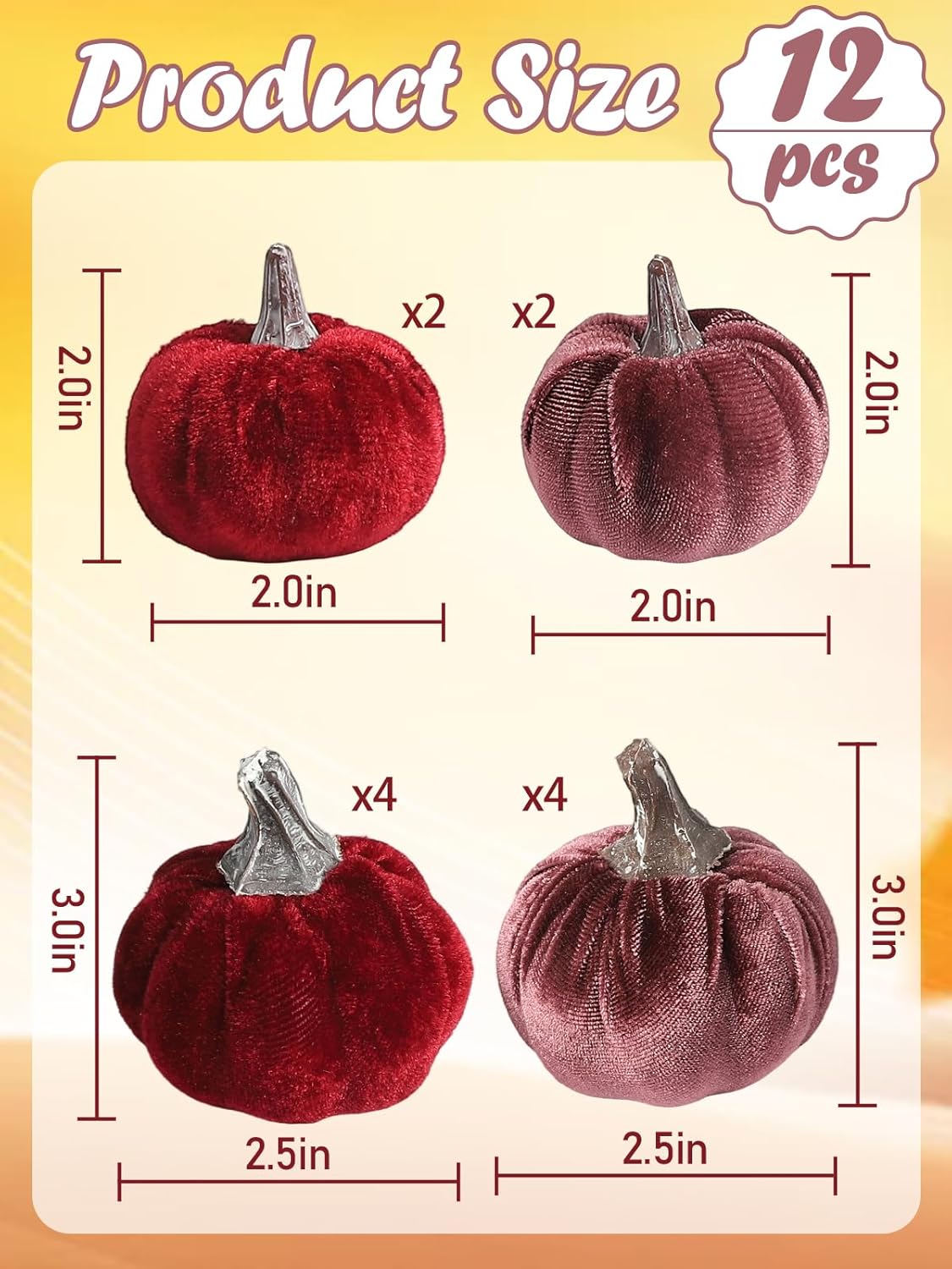 12pcs Fall Pumpkins Decor Set,Artificial Mini Pumpkins for Decorating