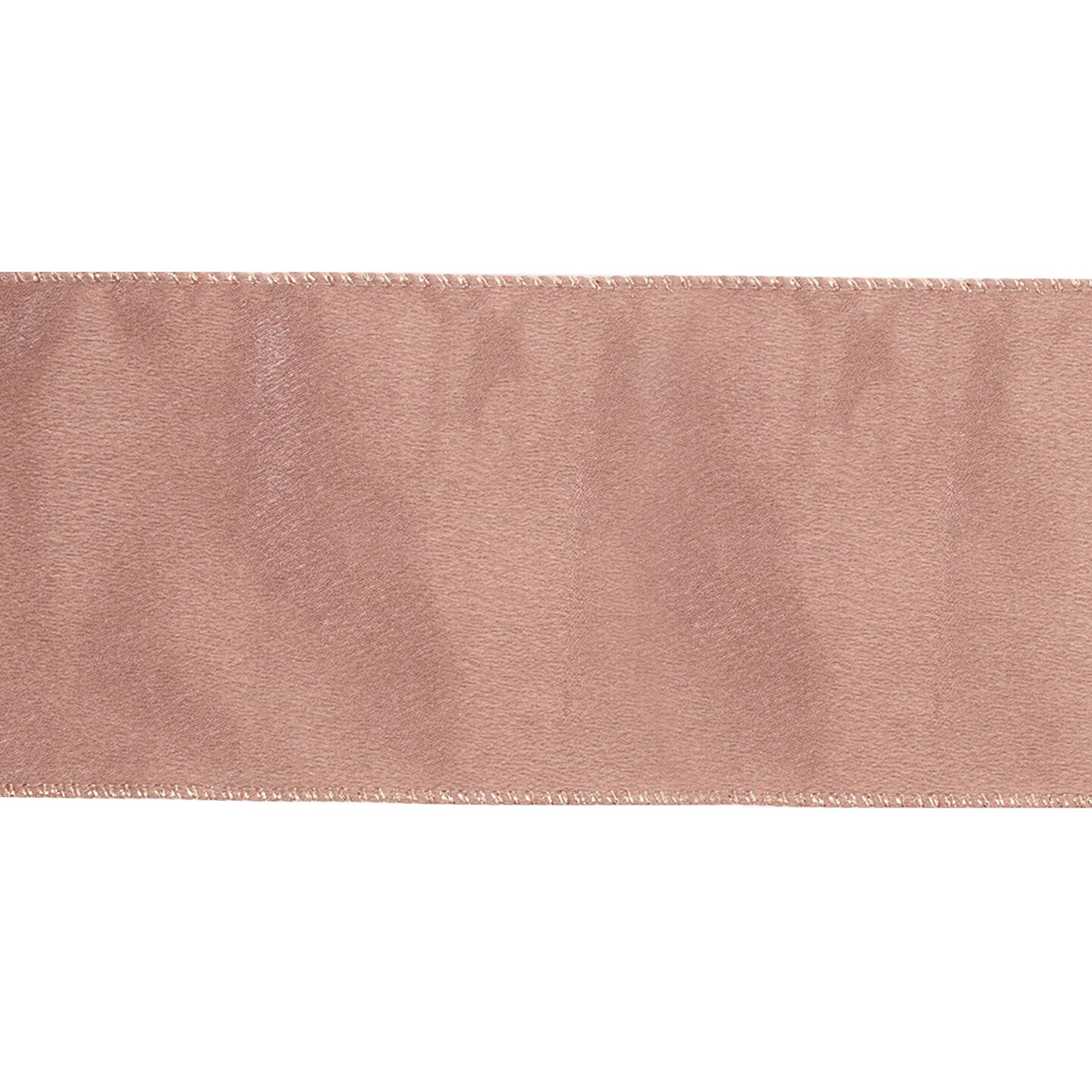 LaRibbons 4" Reversible Shimmer/Lurex Wired Ribbon | Rose Gold/Rose Gold | 10 Yard Roll