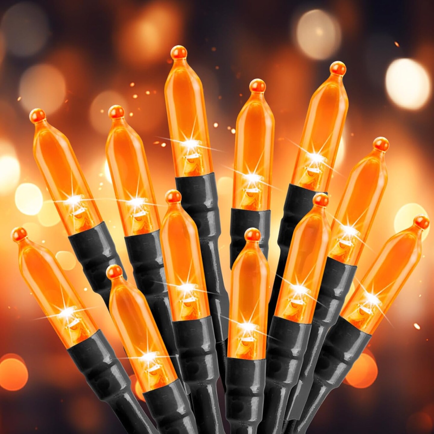 Battery Operated Halloween Indoor String Lights (Orange)