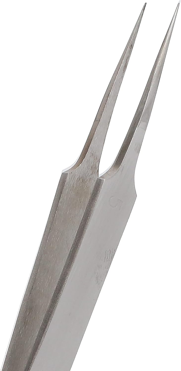 The Beadsmith Knotting Tweezers – 4.75 inches Long – Smooth Tapering Tip with a Straight Extra Fine Point – Made of Stainless Steel - Precision Tool for Crafting and Jewelry Making