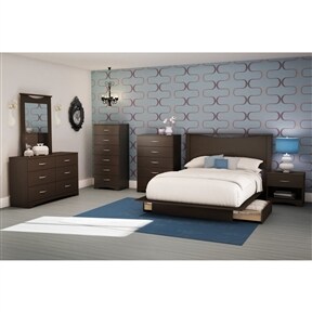 Modern 6-Drawer Chocolate Brown Dresser with Matte Chrome Handles and Smooth Glide Drawers