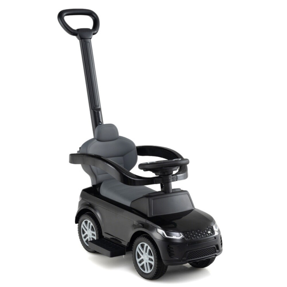 3 In 1 Kids Ride On Push Car with Detachable Handle and Safety Guardrail