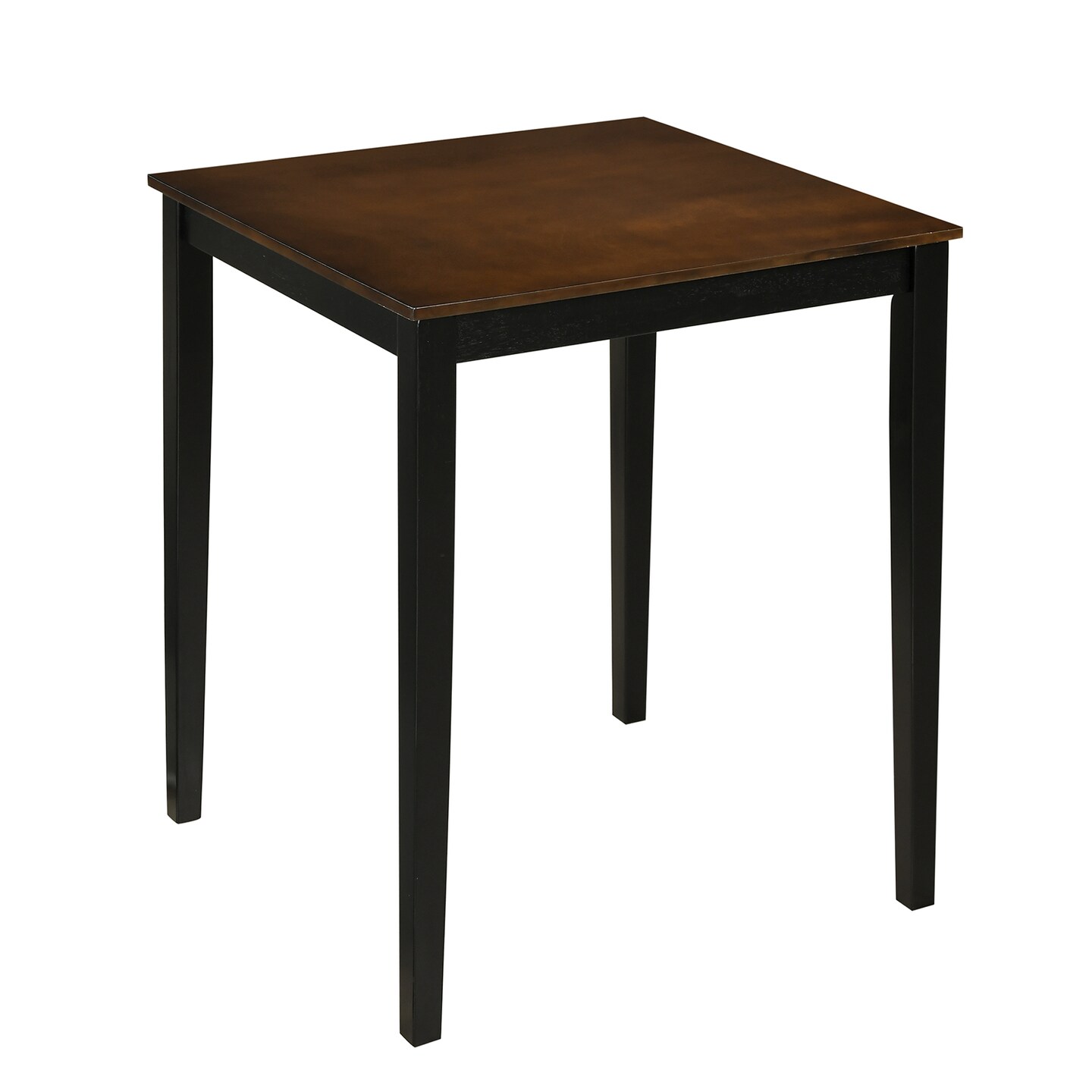 Black Square Dining Table with Solid Wood Frame Seats 4 People