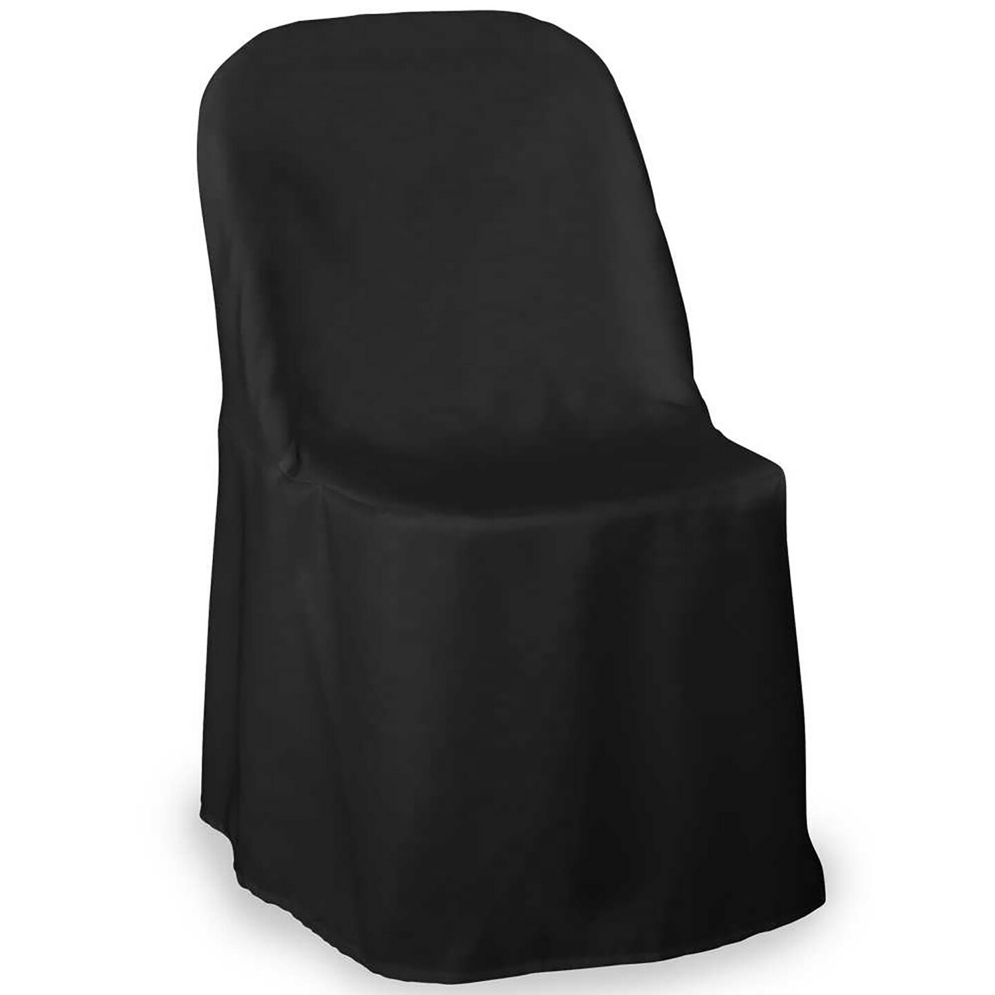 Lann's Linens 10 pcs Polyester Folding Chair Covers for Wedding, Party, and Banquet - Elegant Cloth Slipcovers