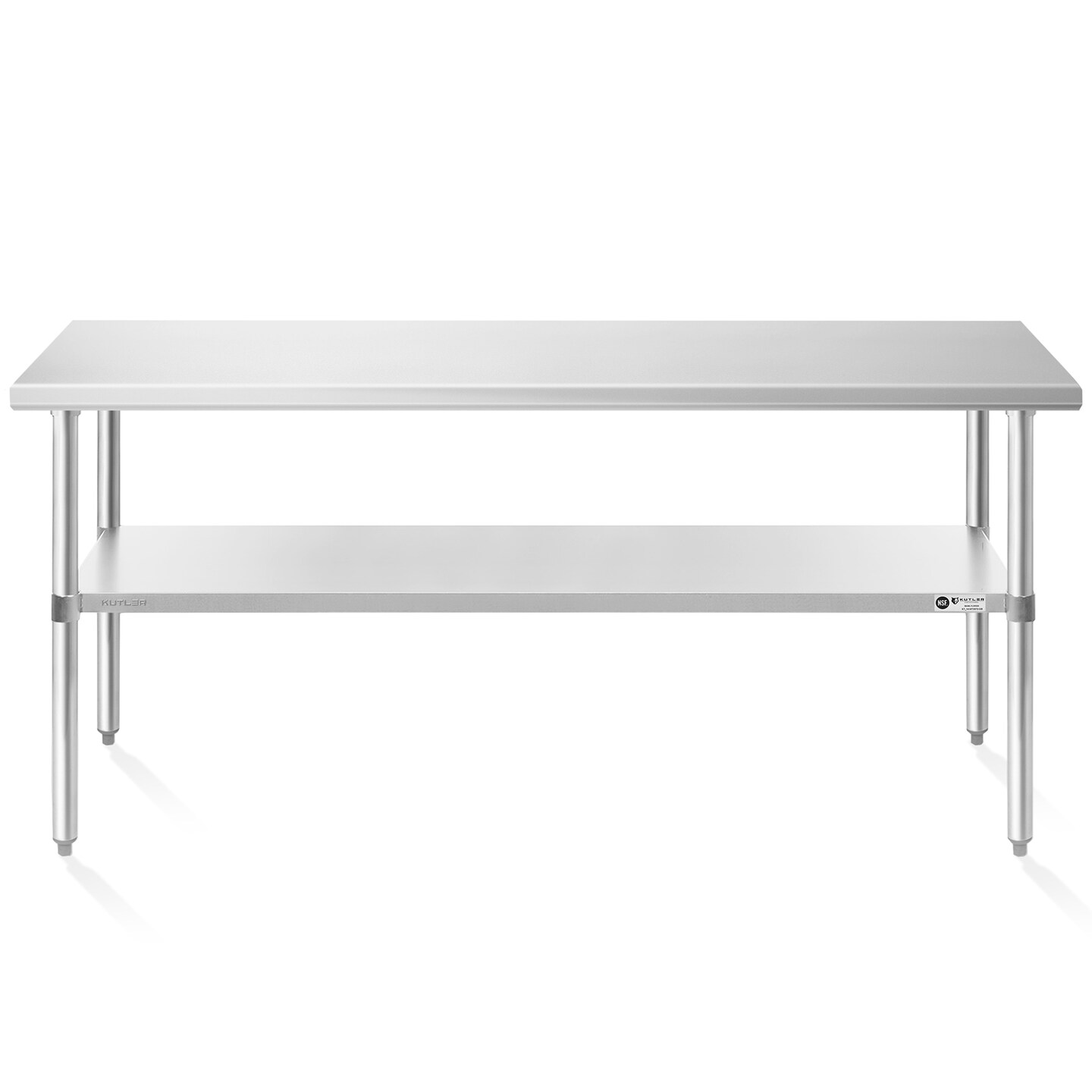 KUTLER Stainless Steel Table, NSF Heavy Duty Commercial Kitchen Prep and Work Table with Undershelf for Restaurant, Hotel, Home