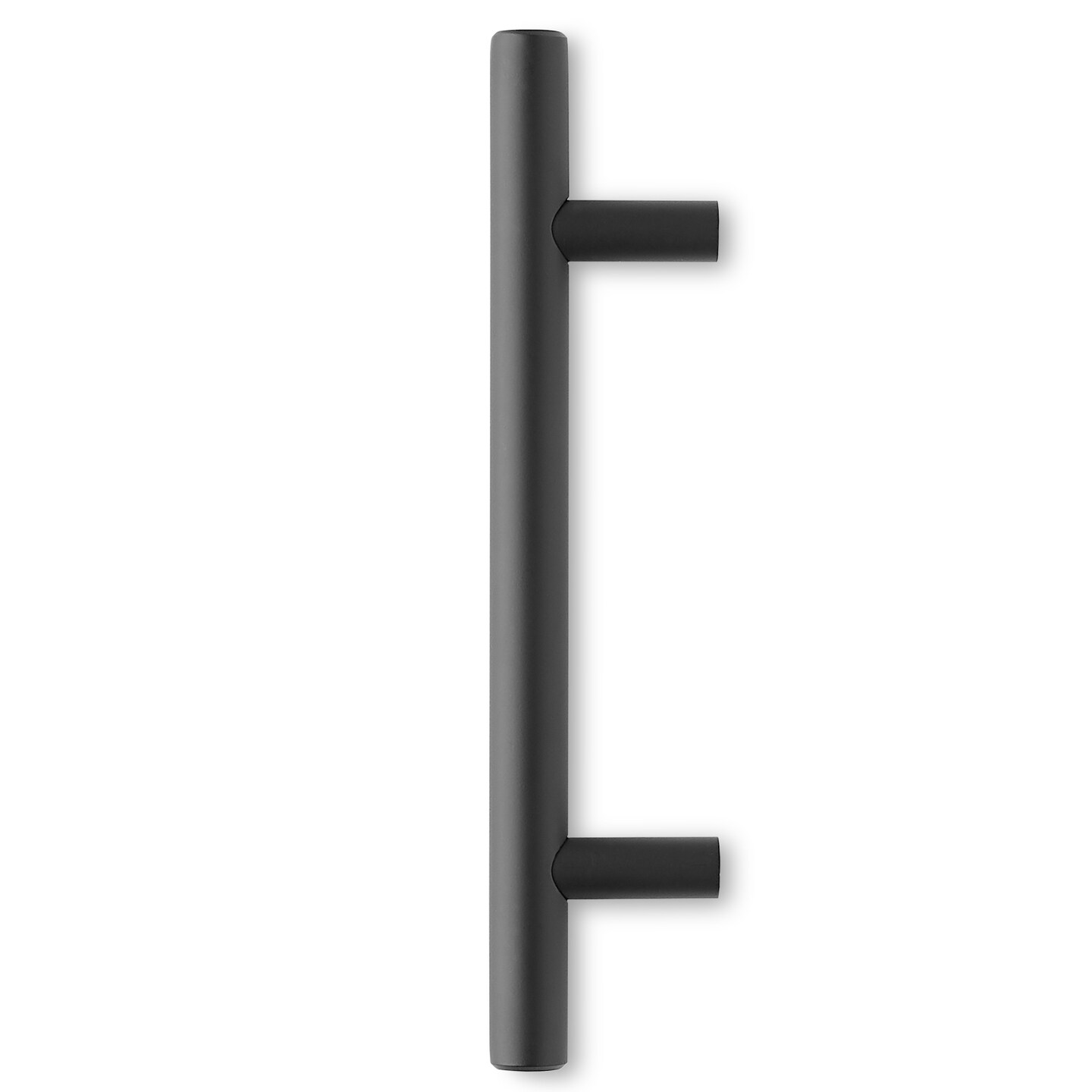 Cauldham Solid Stainless Steel Euro Cabinet Pull Matte Black (3-3/4" Hole Centers) - 10 Pack
