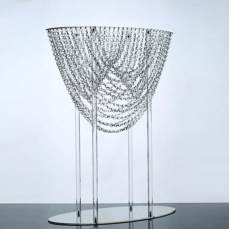 32&#x22; Clear Acrylic Crystal Chandelier Flower Display Stand Centerpiece Events