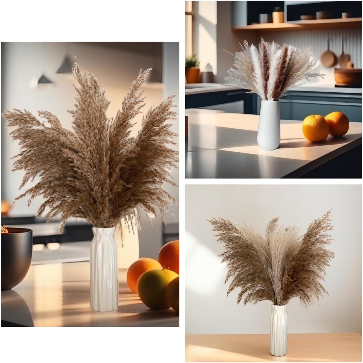 300 Pcs Dried Pampas Grass Bulk, Boho Dried Flowers Bouquet Pampas Grass Decor