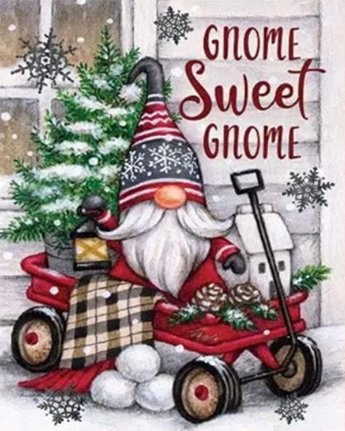Diamond Painting Kits for Adults Gnome Truck Car 5D Diamond Art Kits for Adults Beginner, Paintings with Diamonds Gem Art and Crafts for Home Wall Decor 15.8x11.8 inch