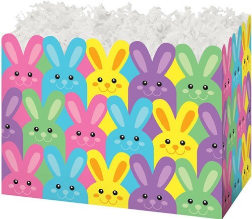 Pack/6: Easter Bunnies Basket Box - 10-1/4 x 6 x 7-1/2&#x22;