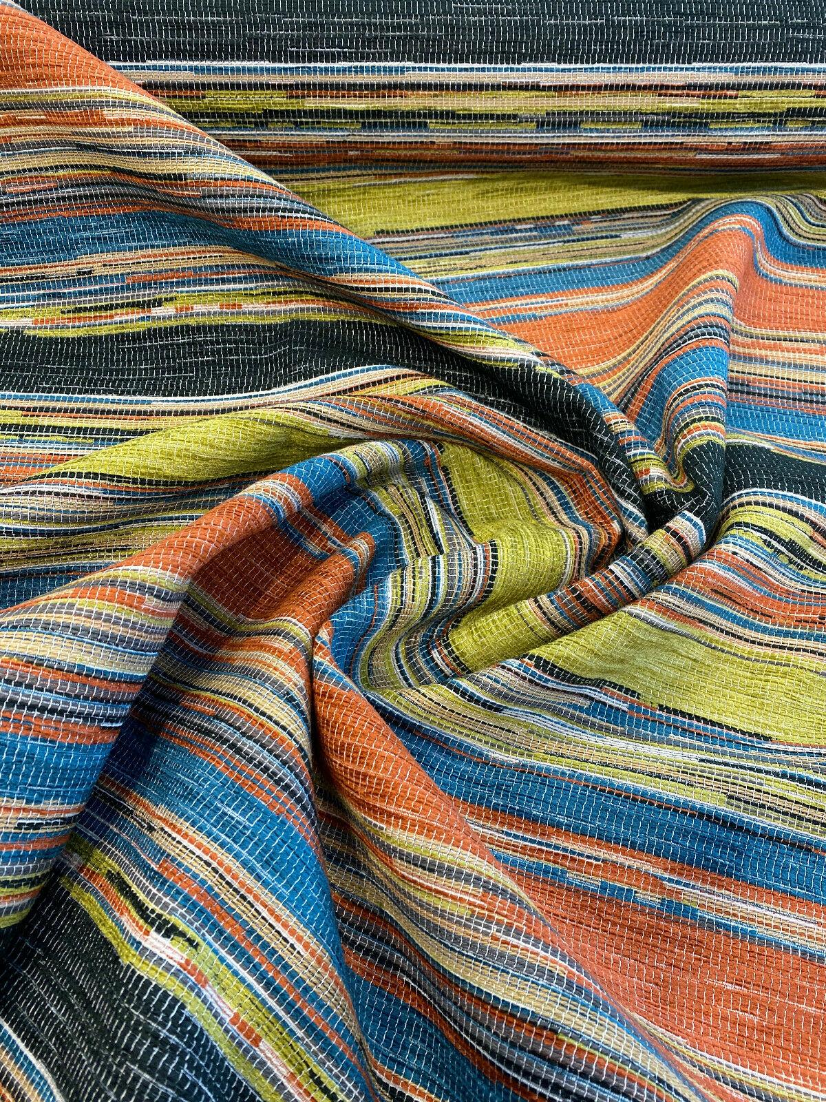 1 Yard Bazaar Mosaic Stripe Upholstery Chenille Fabric 58 Inches Wide