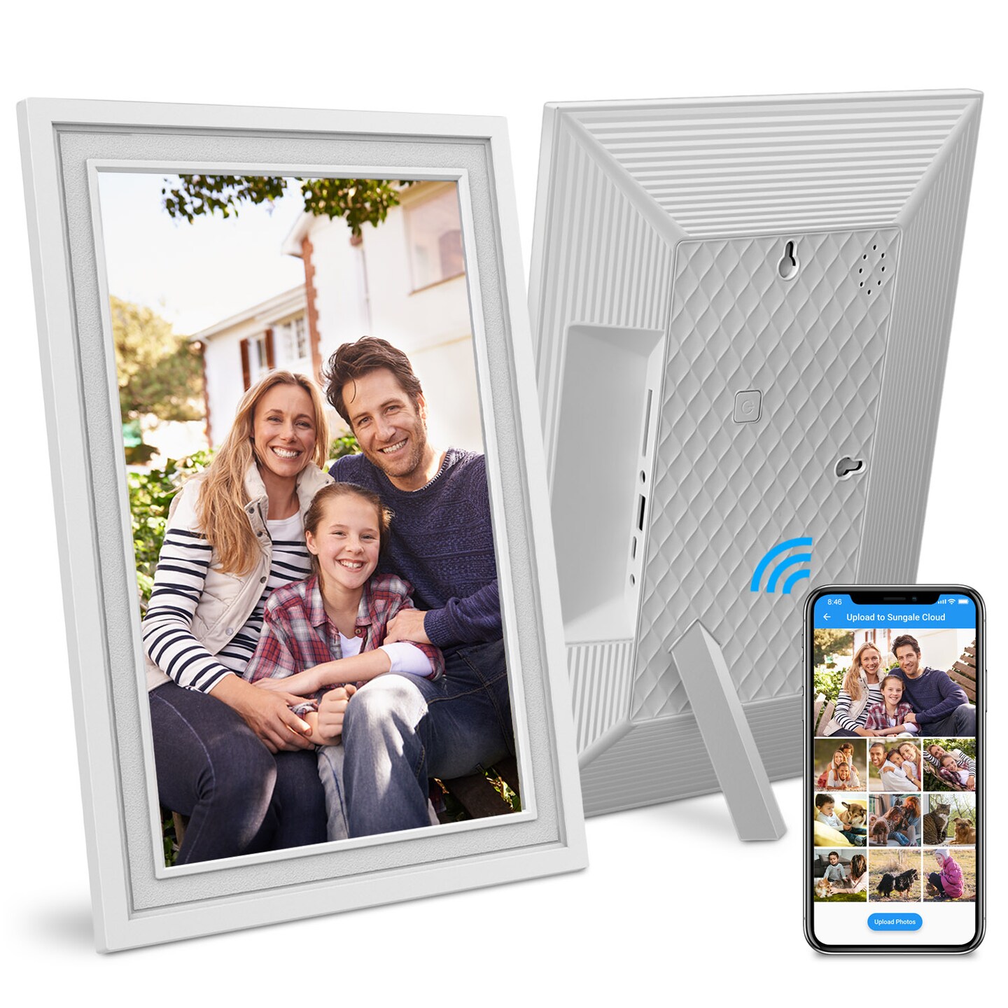 10” Cloud Frame, Send Photos Remotely, IPS HD Touch Screen, 20GB Free Cloud Storage, Remote Management via Computer or App, Effortless Setup, Auto-Rotate, Instant Photo Sharing