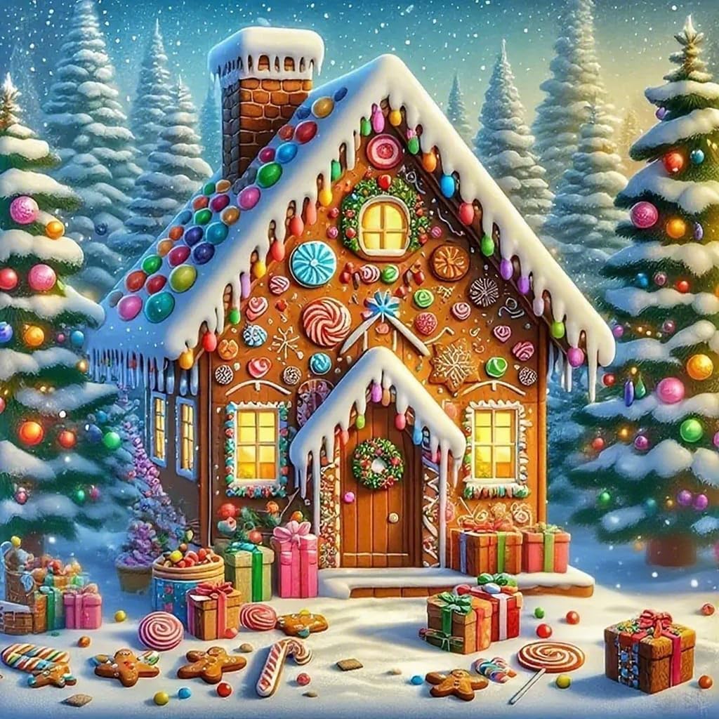 Christmas Diamond Painting Kits for Adults(house)