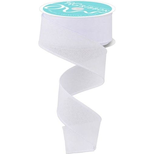 1.5&#x22; Royal Canvas Ribbon: White (10 Yards)